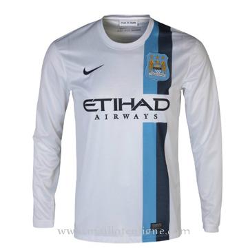 Maillot Manchester City Manche Longue Blanc 2013-2014